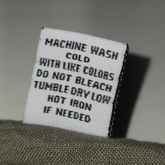 Richard Malcolm Women Medium 100% Linen Top Casual Neutral Ruffle Taupe Vacation - Picture 9 of 9